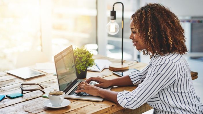 woman on computer