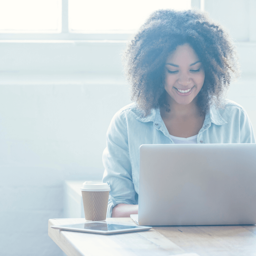 woman using laptop