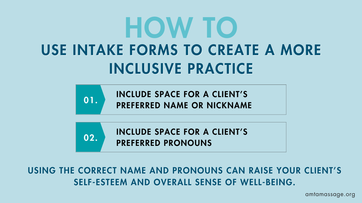 how to create an inclusive practice with intake forms